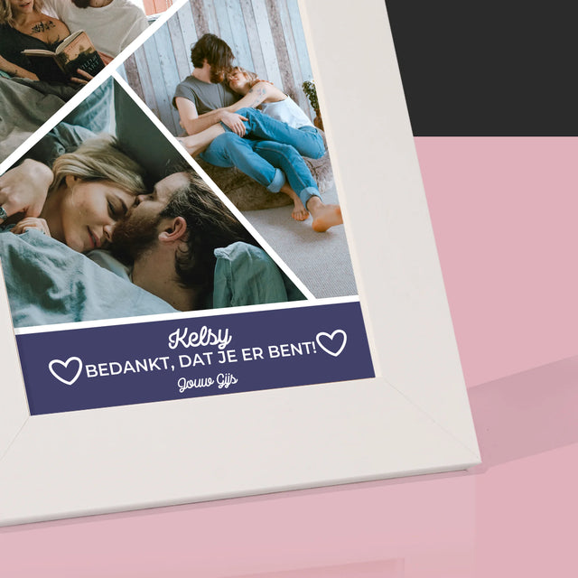 Fotocollage: Bedankt, Dat Je Er Bent - Fotokader (Horziontaal)