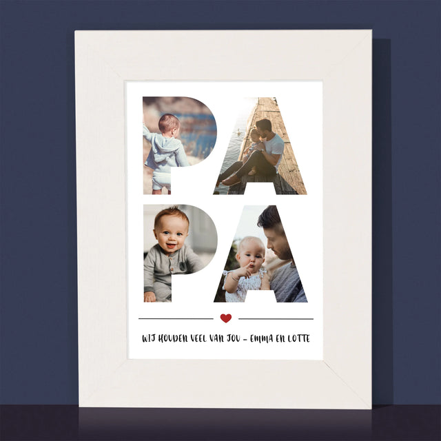 Woord Van Foto'S: Papa  - Fotokader (Horziontaal)