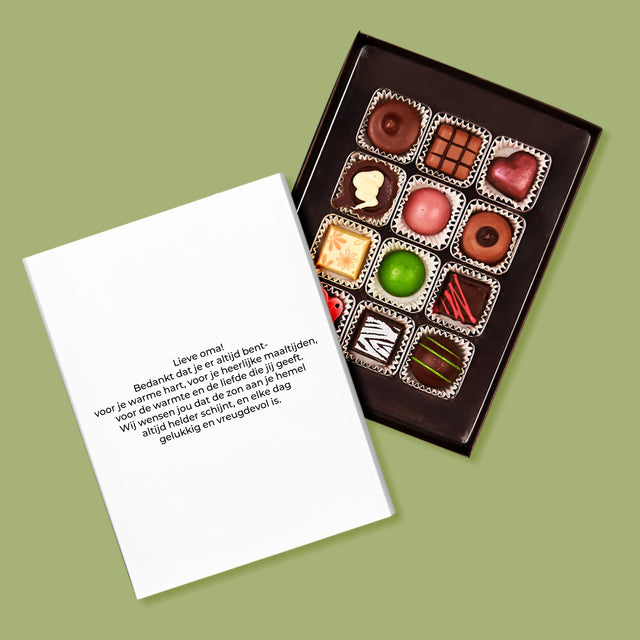 Fotocollage: Kenmerken Oma - Pralines