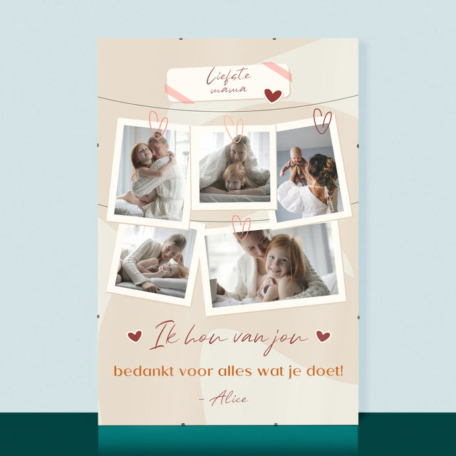 Fotocollage: Ik Hou Van Jou, Mama - Poster