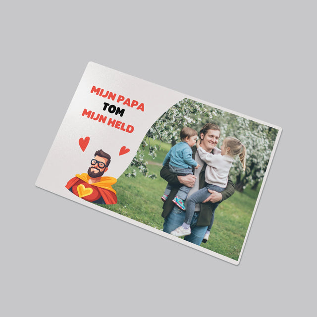 Foto En Handtekening: Papa, Mijn Held - Bureauonderlegger