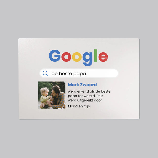 Foto En Handtekening: Beste Papa, Google-Score - Bureauonderlegger