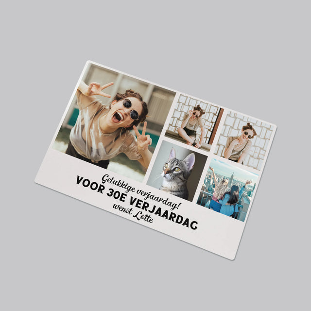 Fotocollage: Fotocollage Verjaardag - Bureauonderlegger