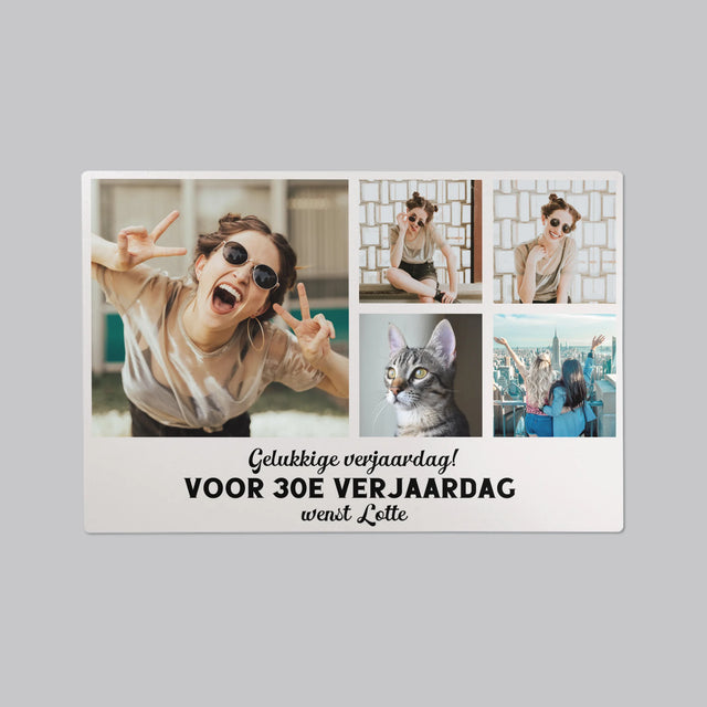 Fotocollage: Fotocollage Verjaardag - Bureauonderlegger