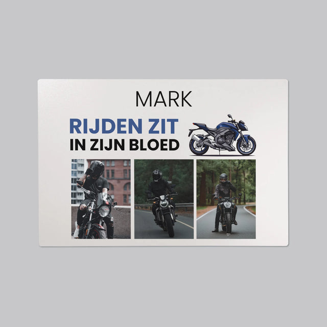 Fotocollage: Rijden Zit In Zijn Bloed - Bureauonderlegger