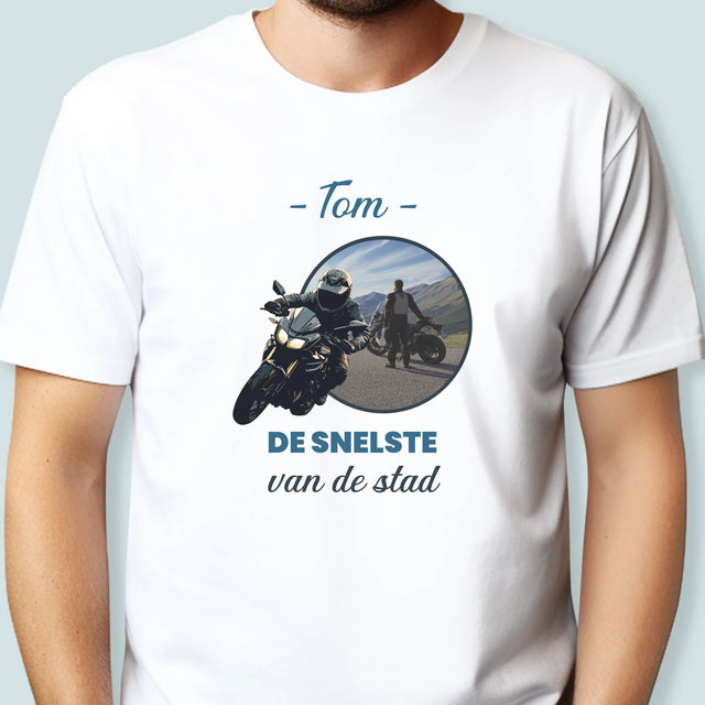 Foto En Handtekening: De Snelste Van De Stad  - T-Shirt Voor Heren
