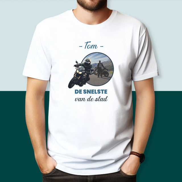 Foto En Handtekening: De Snelste Van De Stad  - T-Shirt Voor Heren