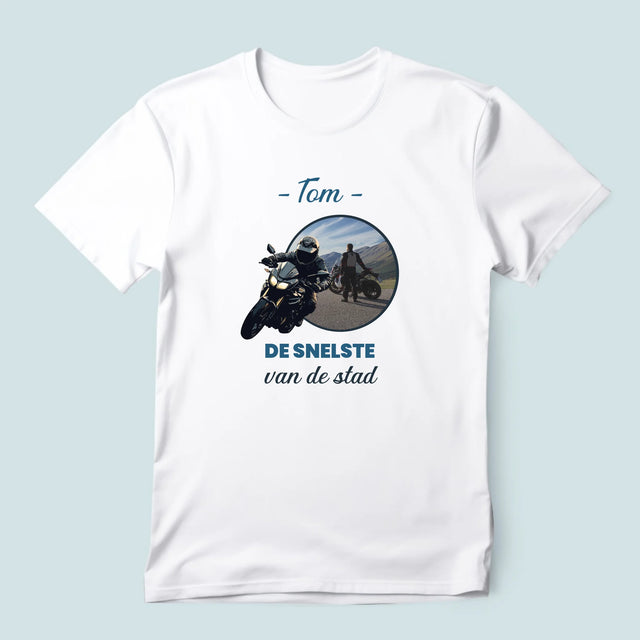 Foto En Handtekening: De Snelste Van De Stad  - T-Shirt Voor Heren