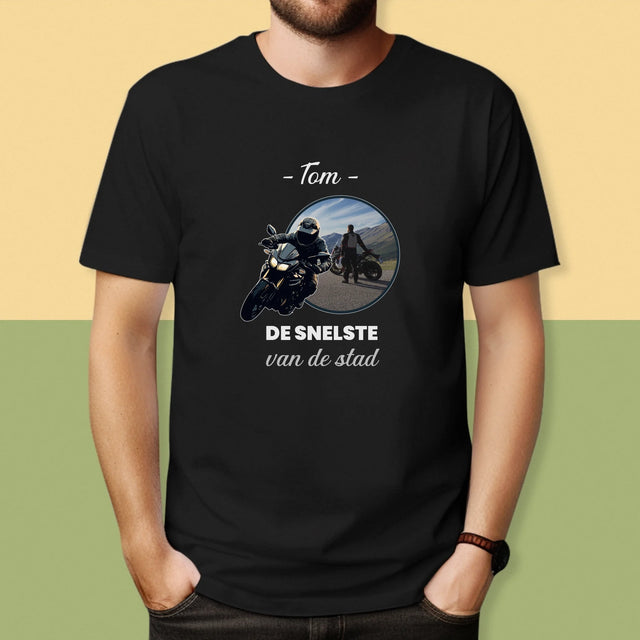 Foto En Handtekening: De Snelste Van De Stad  - T-Shirt Voor Heren