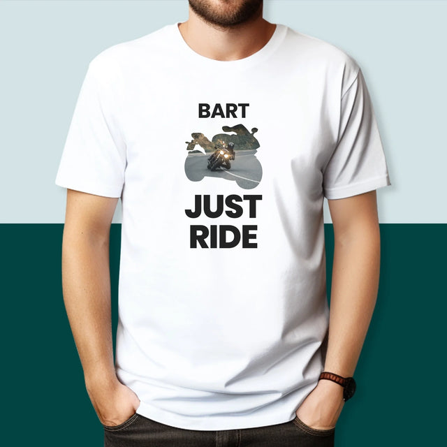 Vorm Van Foto'S: Just Ride - T-Shirt Voor Heren