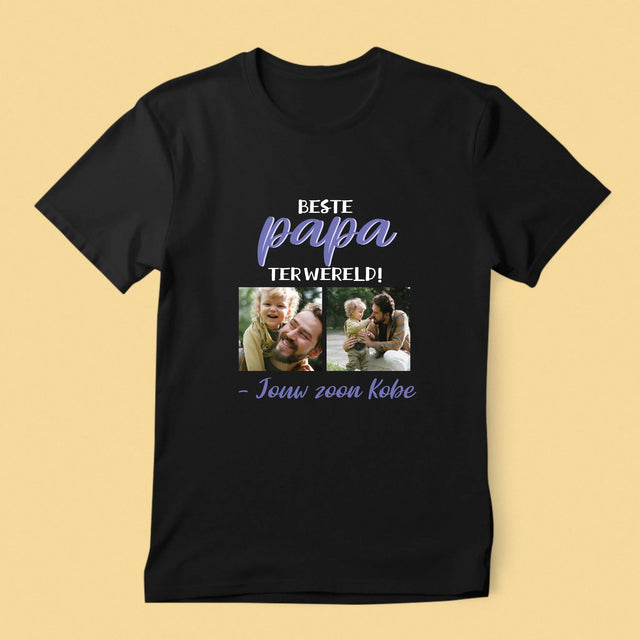 Fotocollage: Papa - T-Shirt Voor Heren