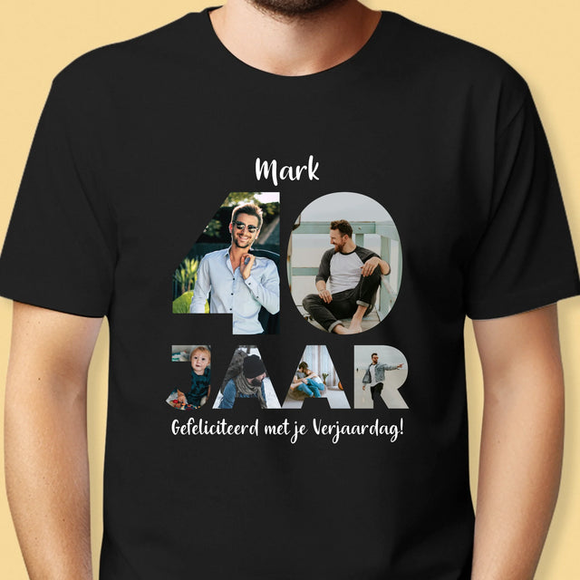 Woord Van Foto'S: 40 Jaar - T-Shirt Voor Heren