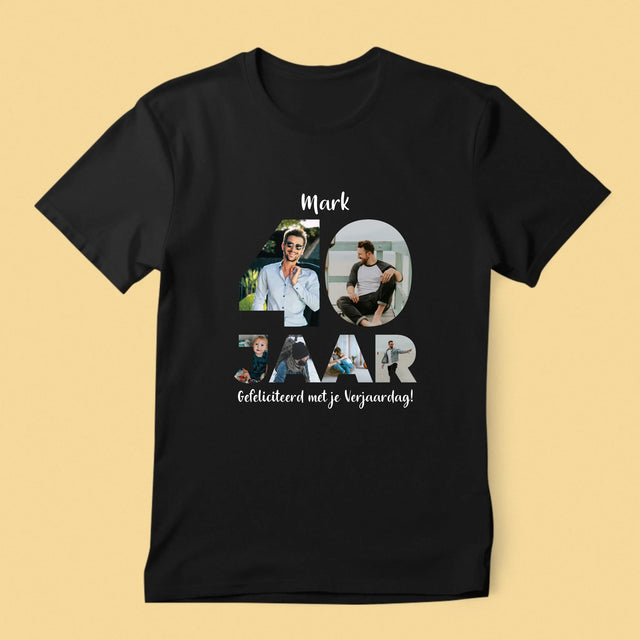 Woord Van Foto'S: 40 Jaar - T-Shirt Voor Heren