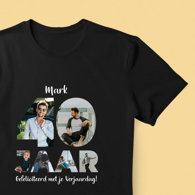 Woord Van Foto'S: 40 Jaar - T-Shirt Voor Heren