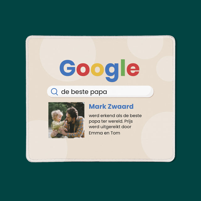 Foto En Handtekening: Beste Papa, Google-Score - Muismat