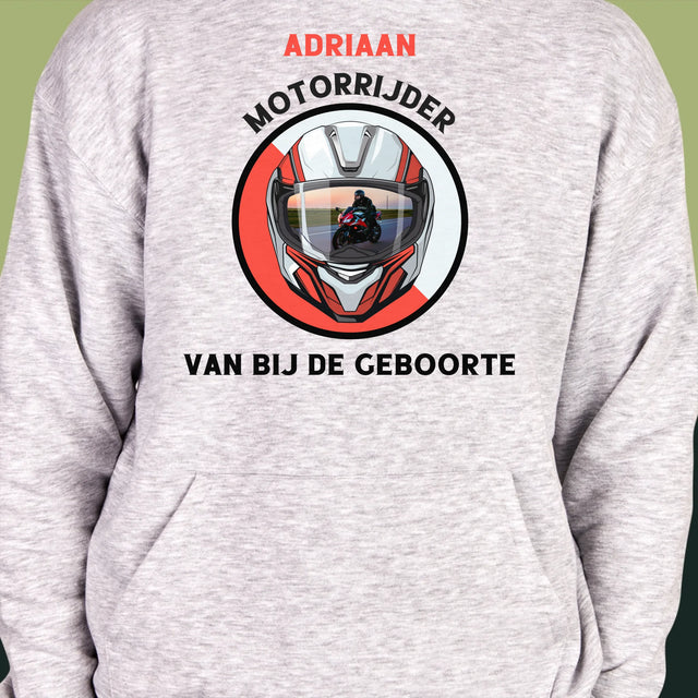 Foto En Handtekening: Motorrijder Van Bij De Geboorte - Herentrui Met Kap