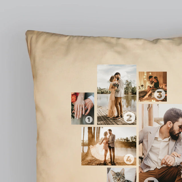 Fotocollage: Fotocollage Hart - Kussen (Monogram)