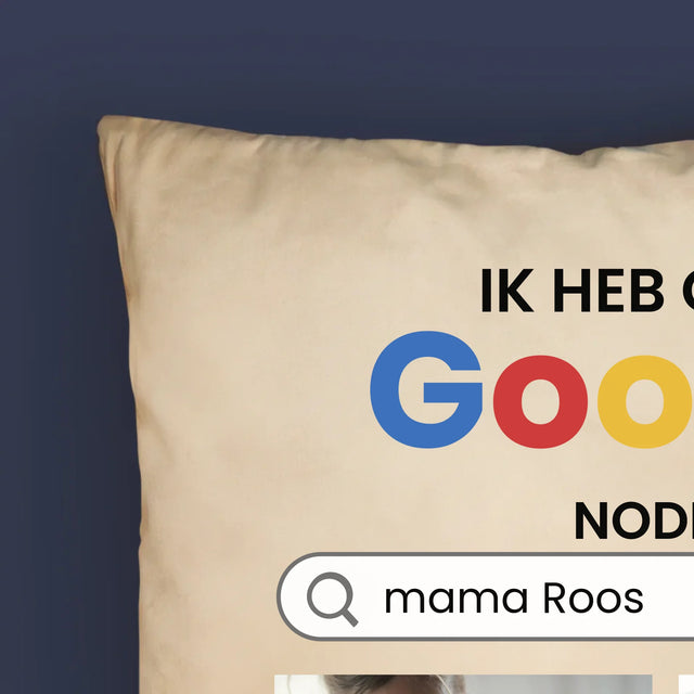 Fotocollage: Ik Heb Geen Google Nodig - Kussen (Monogram)