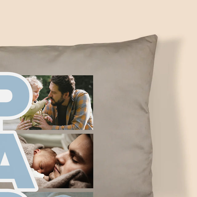Fotocollage: Tekst Papa - Kussen (Monogram)