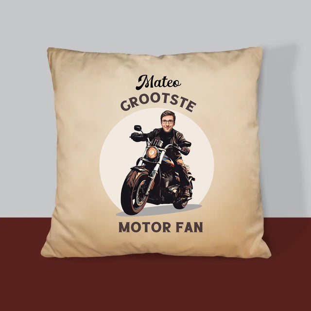 Jouw Karakter: Motor Fan - Kussen (Monogram)