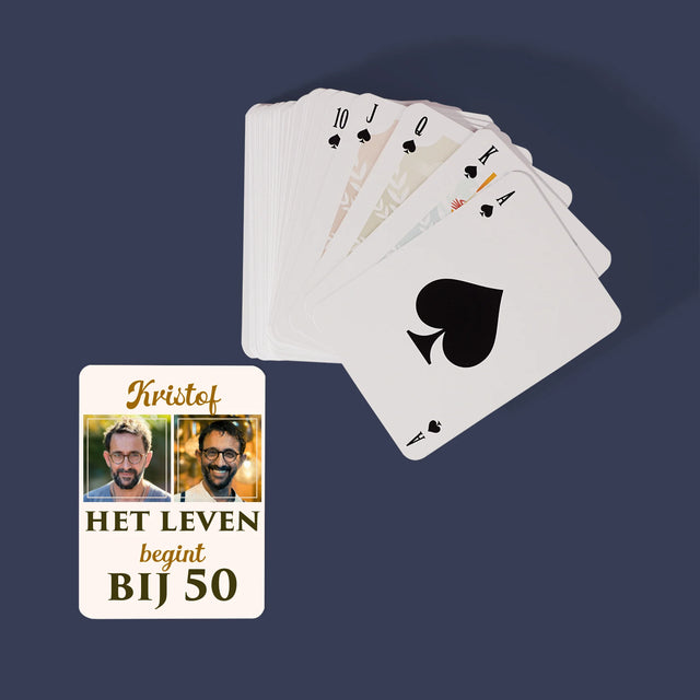 Fotocollage: Het Leven Begint Bij 50 - Speelkaarten