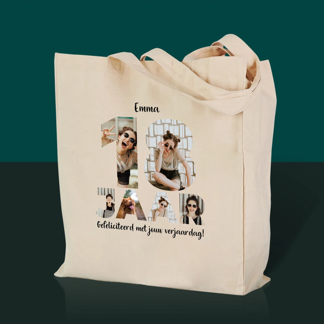 Woord Van Foto'S: 18 Jaar - Canvas Tas