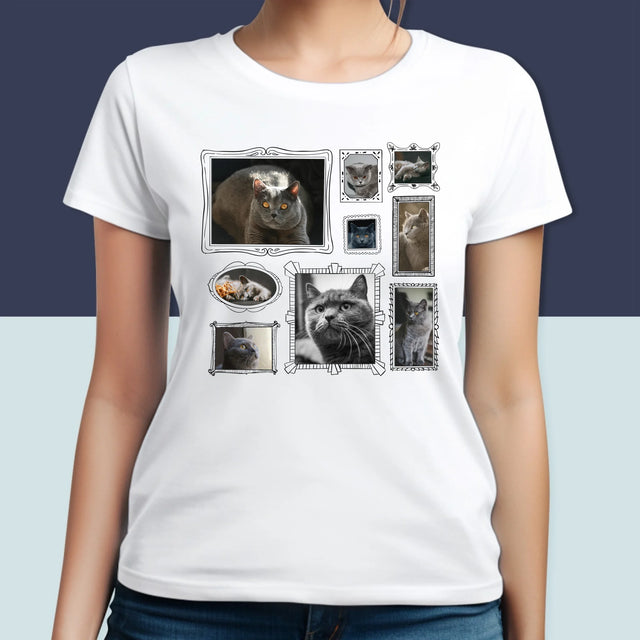 Fotocollage: Fotomuur Met Jouw Huisdier - T-Shirt Voor Dames