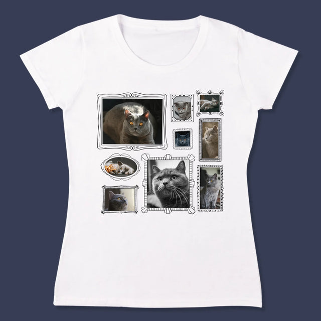 Fotocollage: Fotomuur Met Jouw Huisdier - T-Shirt Voor Dames