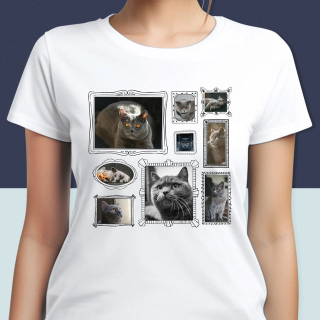 Fotocollage: Fotomuur Met Jouw Huisdier - T-Shirt Voor Dames