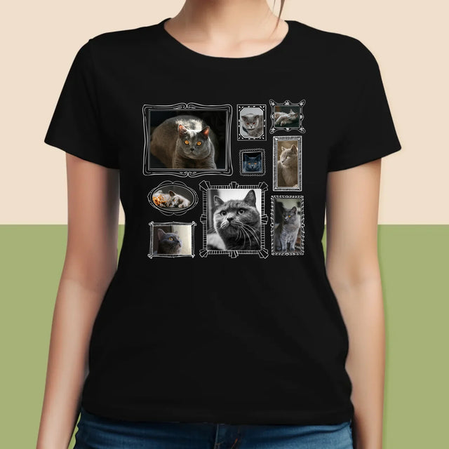 Fotocollage: Fotomuur Met Jouw Huisdier - T-Shirt Voor Dames