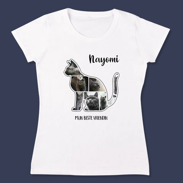 Vorm Van Foto'S: Kat Is De Beste Vriend - T-Shirt Voor Dames