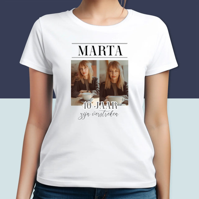 Fotocollage: 40 Jaar Zijn Verstreken - T-Shirt Voor Dames