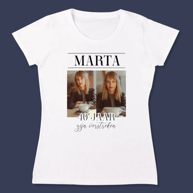 Fotocollage: 40 Jaar Zijn Verstreken - T-Shirt Voor Dames