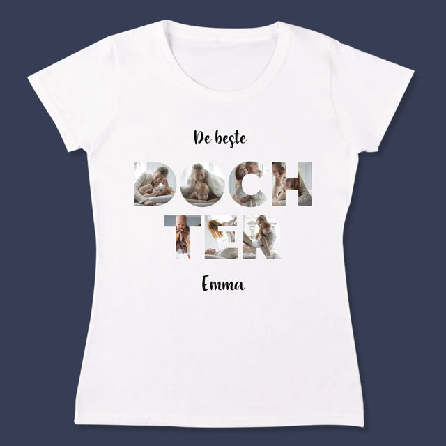 Woord Van Foto'S: Dochter - T-Shirt Voor Dames