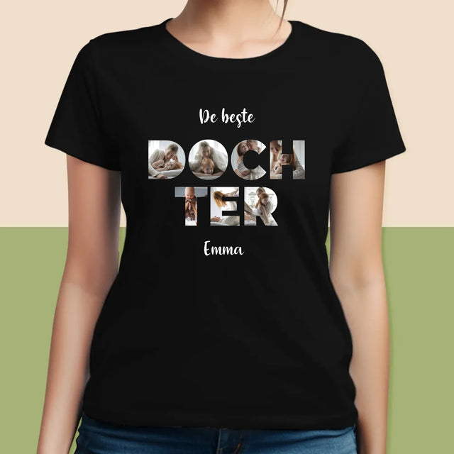 Woord Van Foto'S: Dochter - T-Shirt Voor Dames
