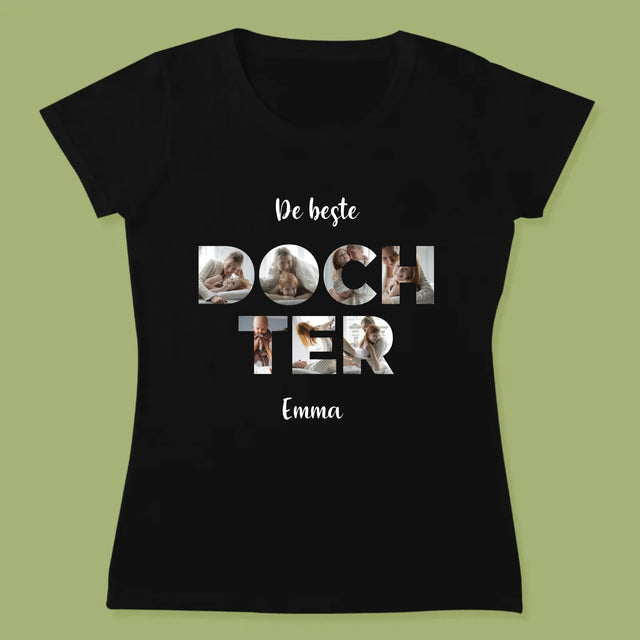 Woord Van Foto'S: Dochter - T-Shirt Voor Dames