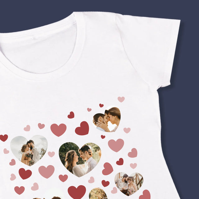 Fotocollage: Hartjes Foto'S - T-Shirt Voor Dames