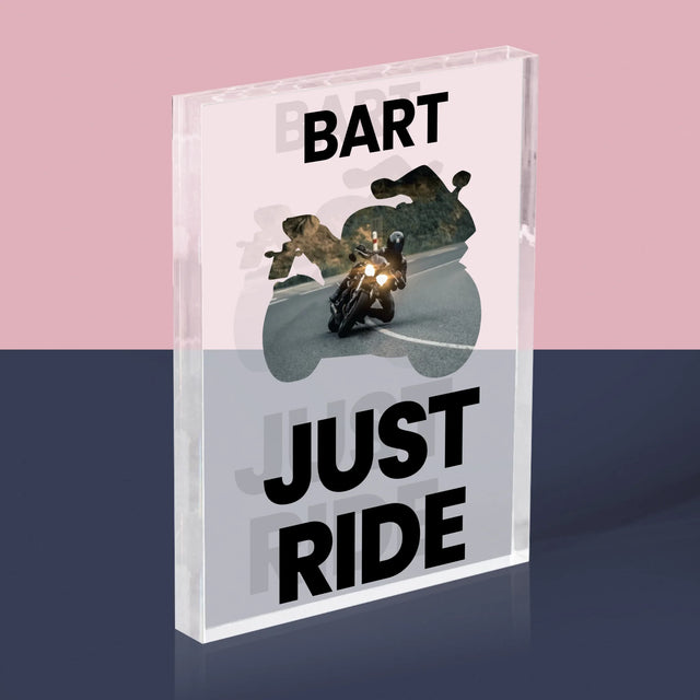 Vorm Van Foto'S: Just Ride - Acryl Blok