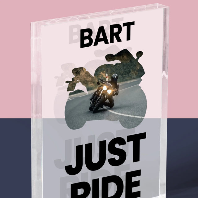Vorm Van Foto'S: Just Ride - Acryl Blok