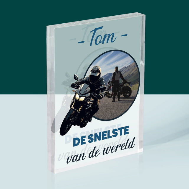 Foto En Handtekening: De Snelste Van De Stad  - Acryl Blok