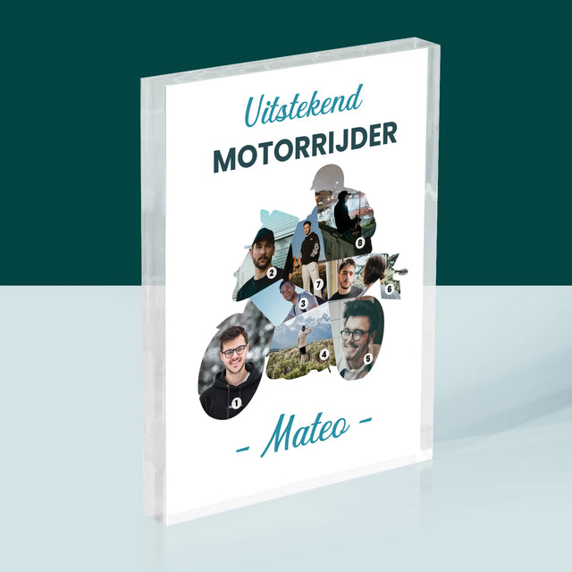 Vorm Van Foto'S: Uitstekend Motorrijder - Acryl Blok