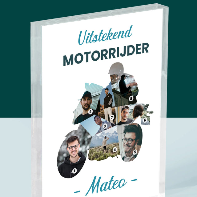 Vorm Van Foto'S: Uitstekend Motorrijder - Acryl Blok