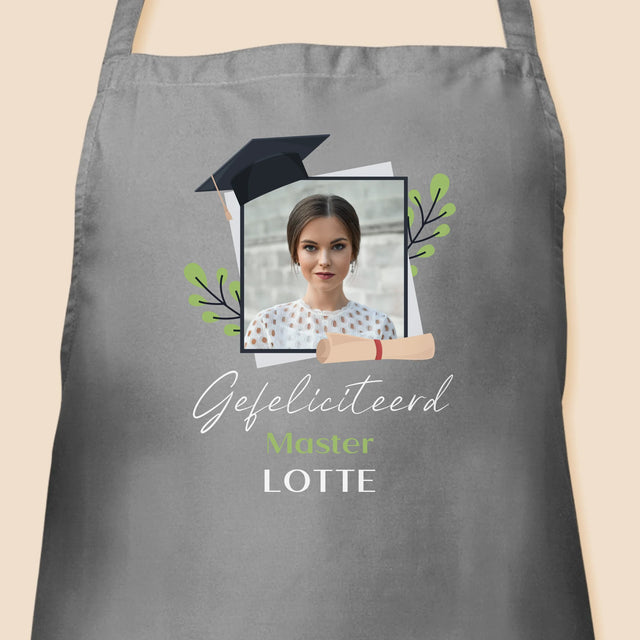 Foto En Handtekening: Gefeliciteerd, Master - Schort