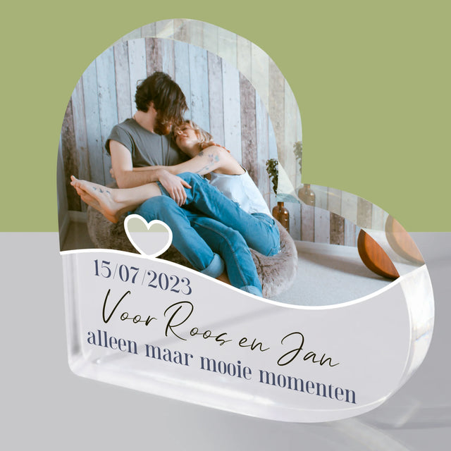 Fotocollage: Beste Momenten - Acryl Blok Hart