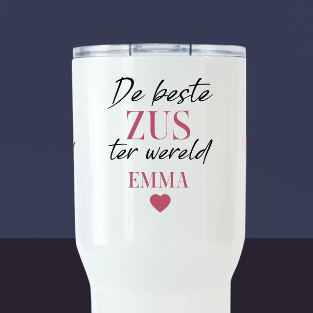 Fotocollage: De Beste Zus - Thermische Mok Wit