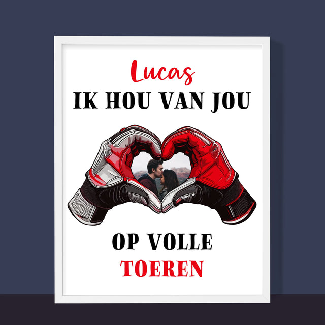 Foto En Handtekening: Ik Hou Van Jou Op Volle Toeren - Afdruk Met Frame 30X40 (Verticaal)