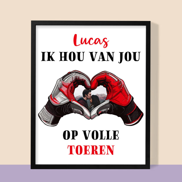 Foto En Handtekening: Ik Hou Van Jou Op Volle Toeren - Afdruk Met Frame 30X40 (Verticaal)