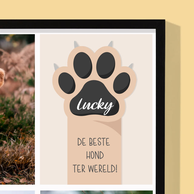 Fotocollage: Beste Hond - Afdruk Met Frame 30X40 (Verticaal)