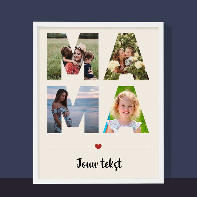 Woord Van Foto'S: Mama - Afdruk Met Frame 30X40 (Verticaal)