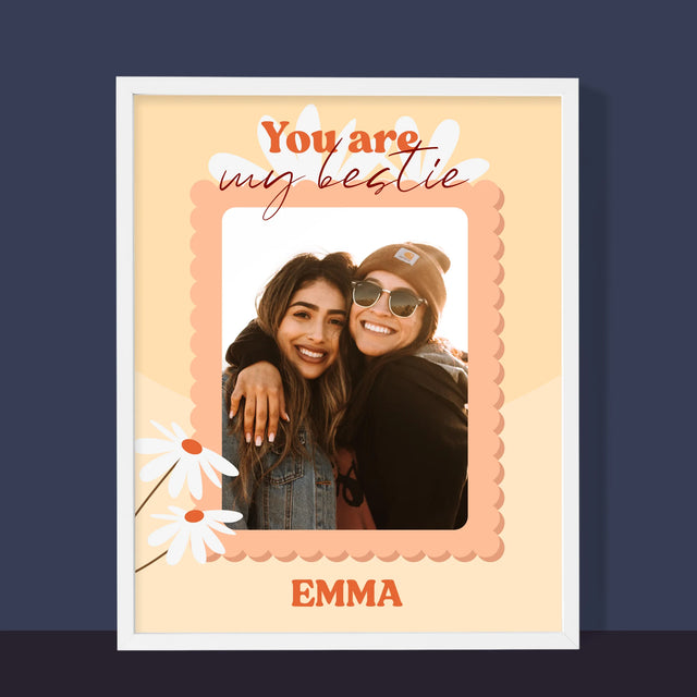 Fotocollage: Besties - Afdruk Met Frame 30X40 (Verticaal)